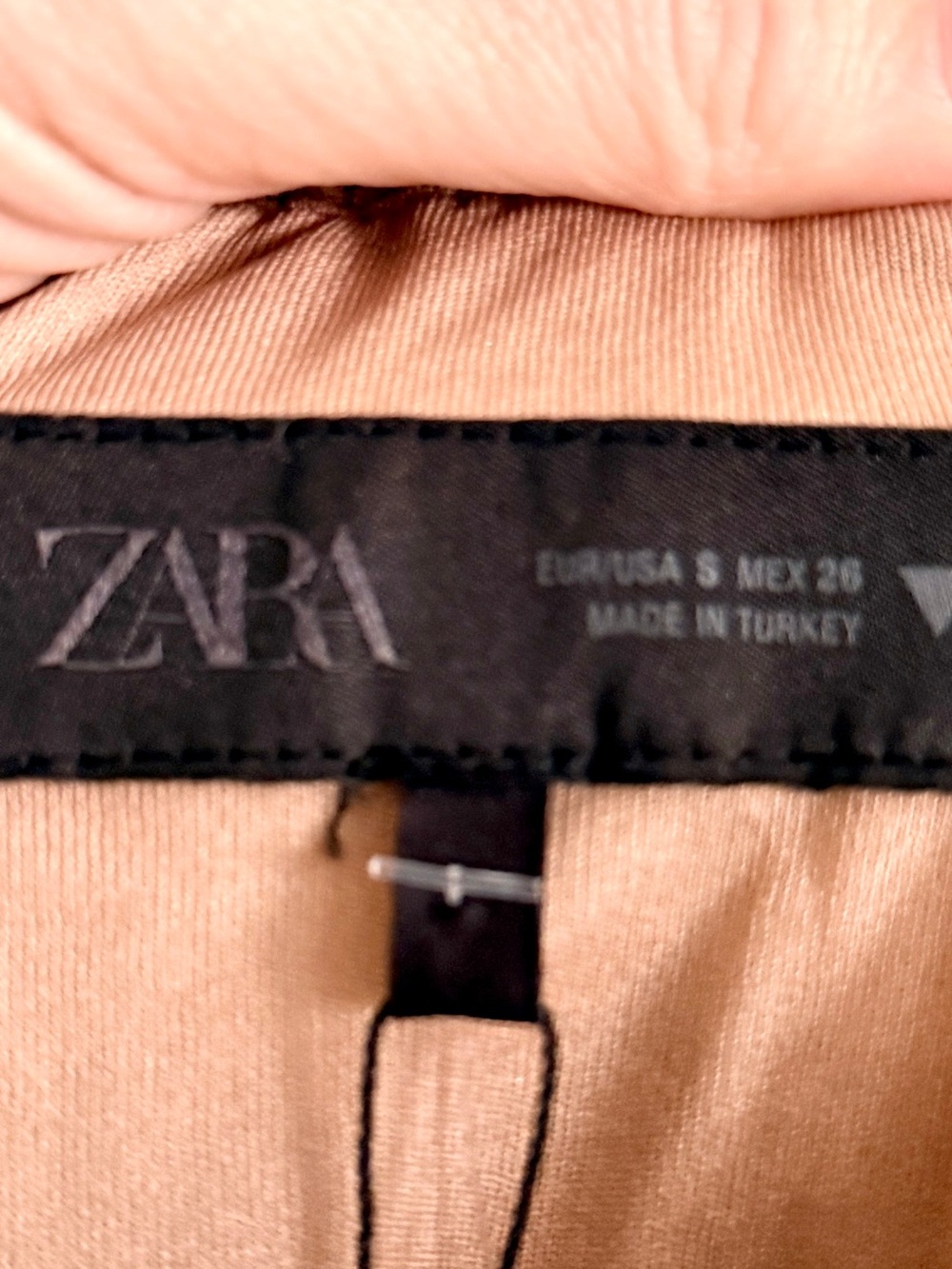 Zara Strapless Bustier Toffee w/Houndstooth Pattern & Button Front Zip Closure S - Picture 3 of 10
